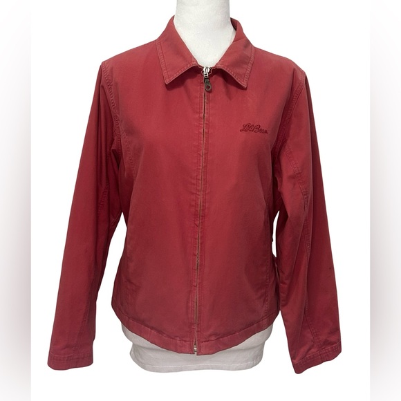 L.L. Bean Vintage Y2K Women's M P Red Jacket Logo Casual Chore Barn Coat READ - Picture 2 of 16